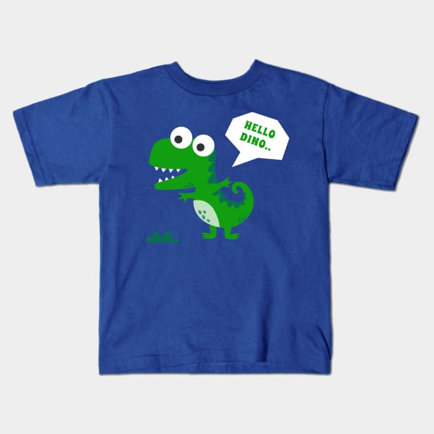 Funny cartoon dinosaur drawing as vector, Kids T-Shirt by KIDS APPAREL